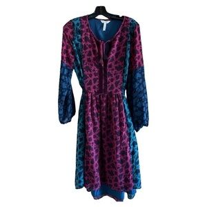 Matilda Jane A Little Party‎ Midi Dress Swiss Dot Floral Color Block Goth Small